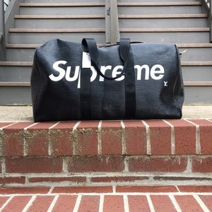 supreme louis vuitton keepall black